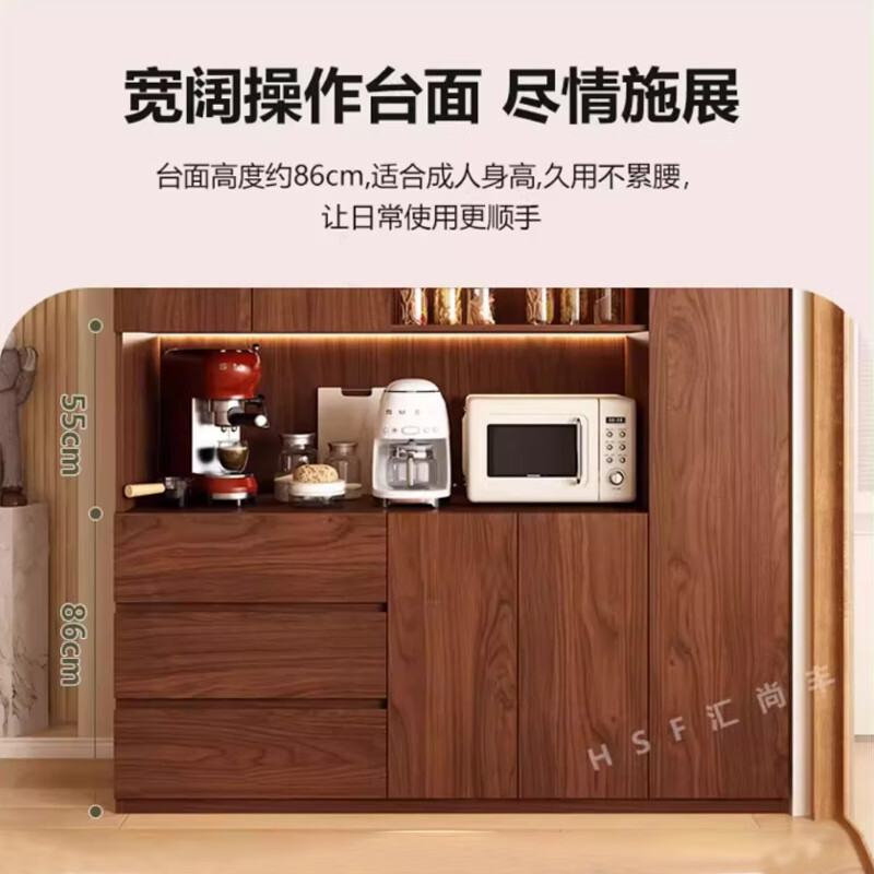 Easti solid wood sideboard against the wall integrated storage cabinet multi-functional wine cabinet storage cabinet antique style tea cabinet cabinet 0.6*2.4 meters oak (two-door sideboard) ENF level