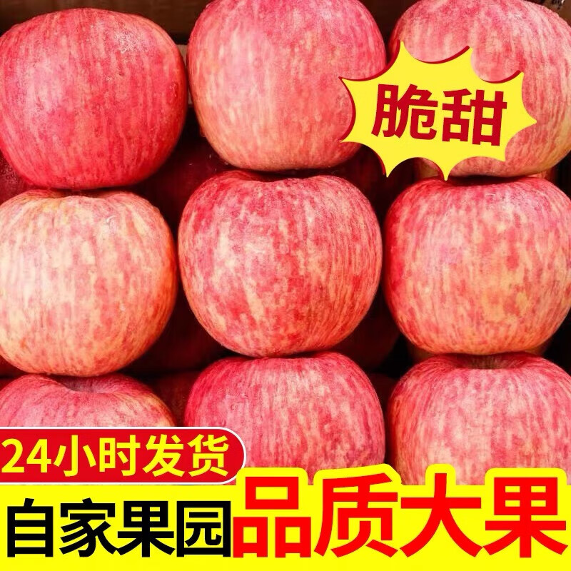 Crisp and sweet red Fuji apples, Shandong Yantai Qixia ugly apples, fresh fruit, whole box, 9-10 catties in box, sweet and medium-sized fruit