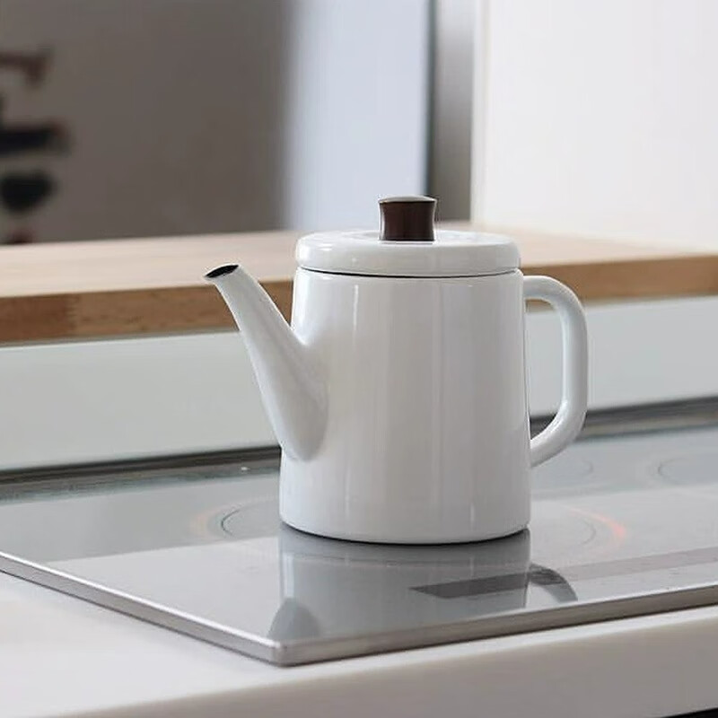 Enamel boiling water white teapot open flame induction cooker coffee hand brewing kettle 1.5L green - 1.5L 1L (inclusive) - 2L (not included)