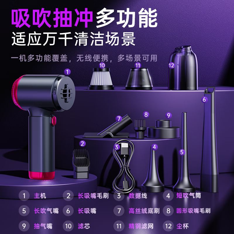 REWONDER The best-selling TOP on the entire network丨100% positive reviews Car vacuum cleaner with high suction power Wireless handheld vacuum cleaner for home and car dual-use Long battery life Desktop suction and blowing all-in-one 4500pa