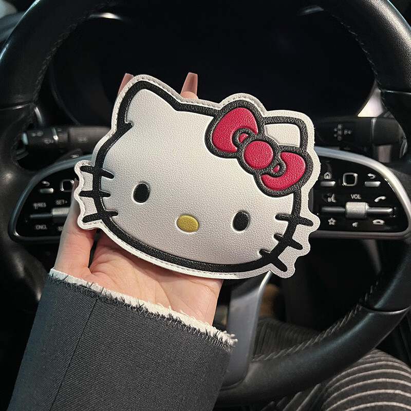 Shijanu kt key bag pull-out large-capacity car keychain electric vehicle car universal protective cover kitty-key bag embossed three-dimensional process