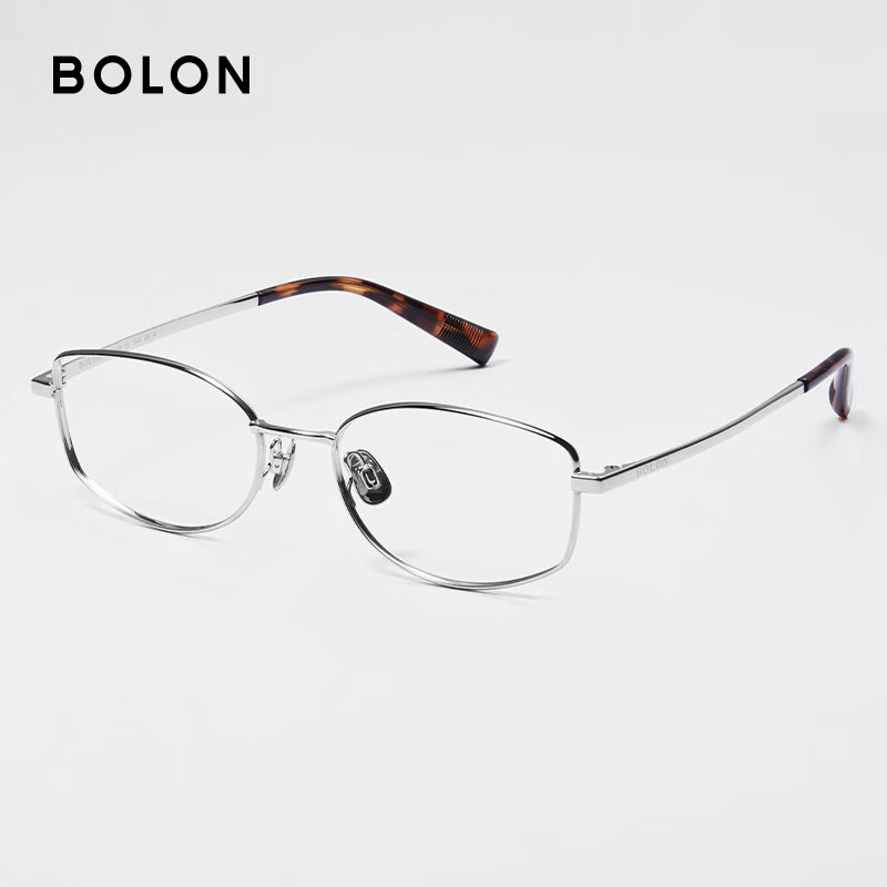 BOLON Tyrannosaurus glasses Yang Zi's same style optical glasses retro cat's eye titanium frame myopia glasses old money style men's and women's style BB7000 Yang Zi Zhang Xiaowan's same style B90 bright silver single frame