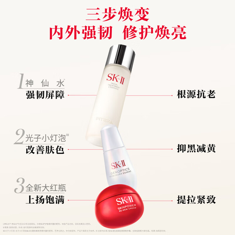 SK-II fairy water 75ml facial cream 50g photon small light bulb 30ml skin care product set makeup sk2 birthday gift gift box