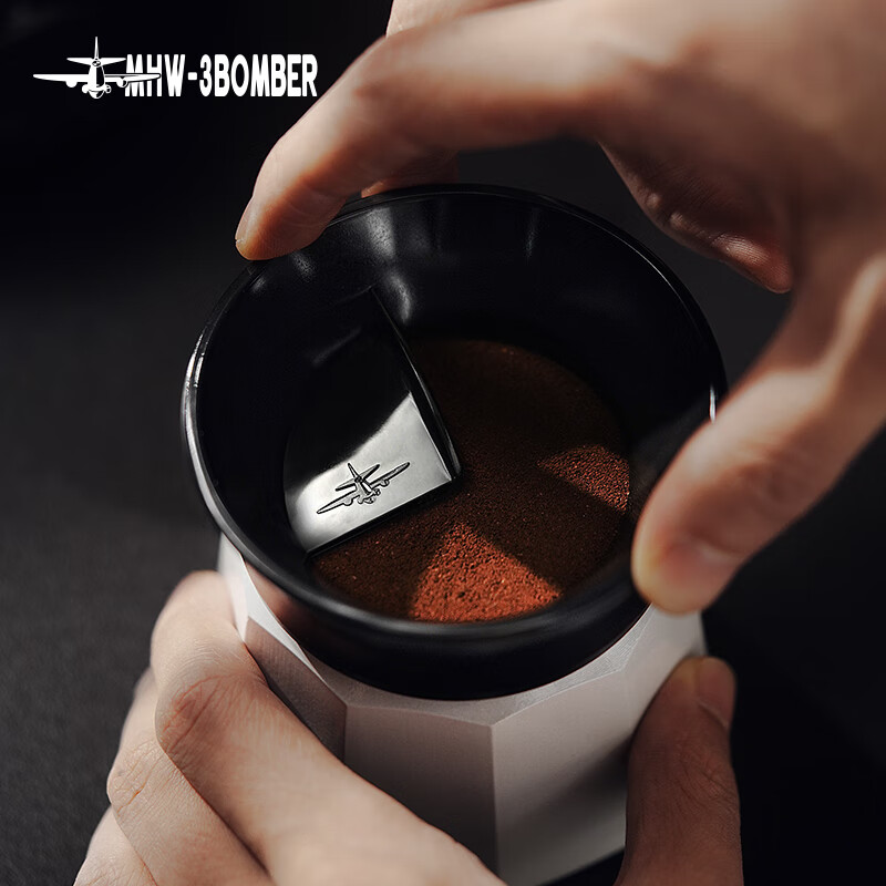 MHW-3BOMBER Bomber Moka Pot Powder Distributor Special Coffee Powder Receiver Single and Double Valve Universal Anti-Flying Powder Accessories Black