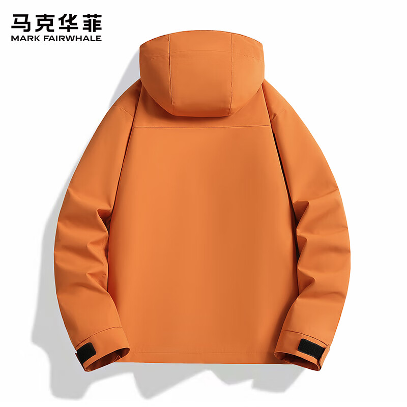 Mark Huafei three-in-one men's and women's 2025 new autumn and winter outdoor windproof and waterproof couple's jacket, oxidized orange XL