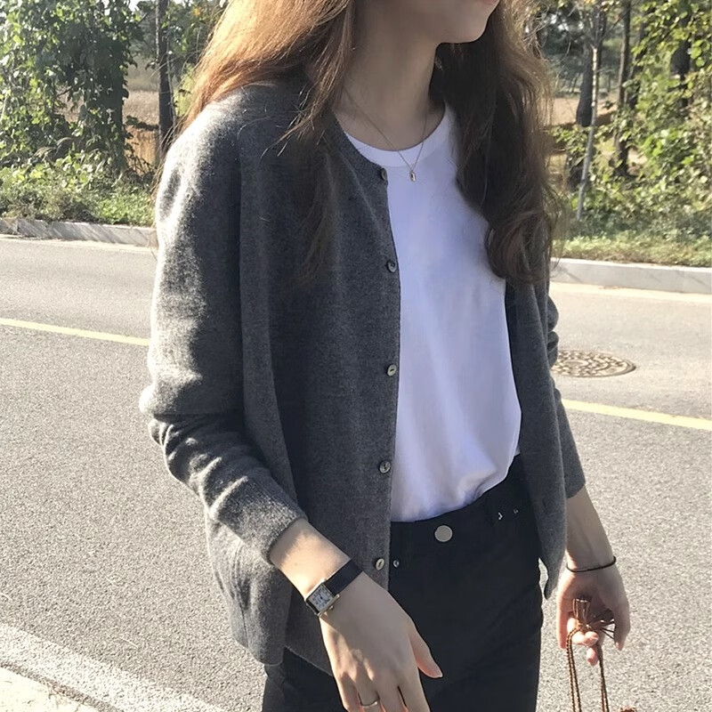 Langsha Knitted Cardigan Women's 2025 Autumn and Winter New Slim Jacket Women's Small Outer Style Top