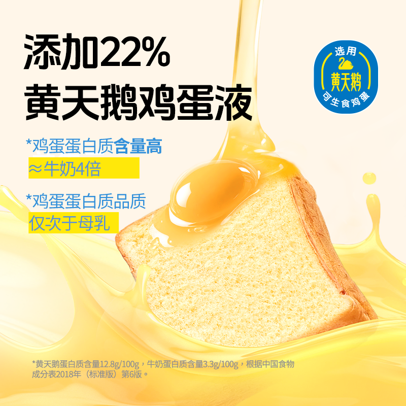 Swan Diandian Produced by Huang Swan Children's Egg Toast Thick-cut Bread Baby Breakfast Snacks 322g Straight from the Source