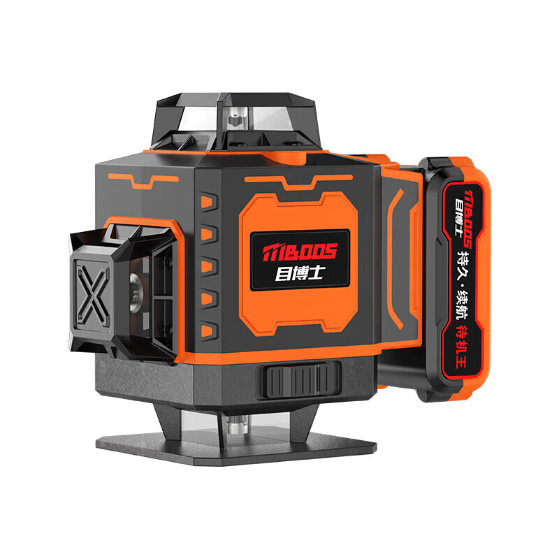 Dr. Mu's 12-line laser level, high-precision strong light thin line outdoor special automatic leveling meter, rubber-coated casing, green light 8 lines, standby king A