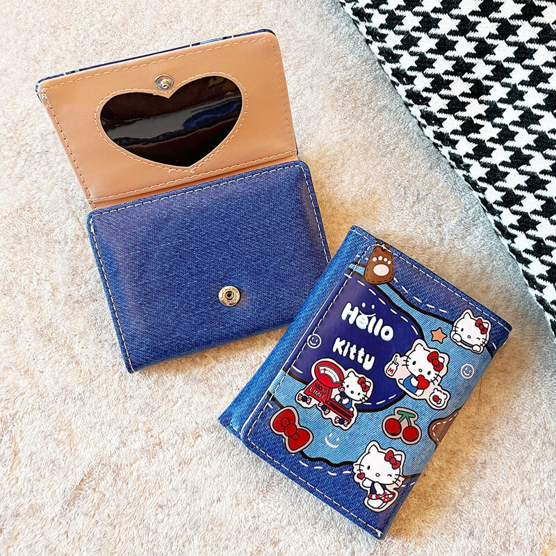 Kyokawa Asahi Denim Crayon Shin-chan Wallet Passport Holder Passport Wallet One-piece Overseas Document Bag Tri-fold Card Holder Coin Purse Denim Shin-chan Card Holder