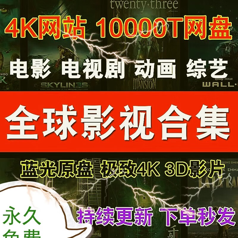 4K3D Blu-ray movie library, TV series, short plays, home movies and American drama collections, high-definition resource library original material, full network 4K resource network disk, permanently updated