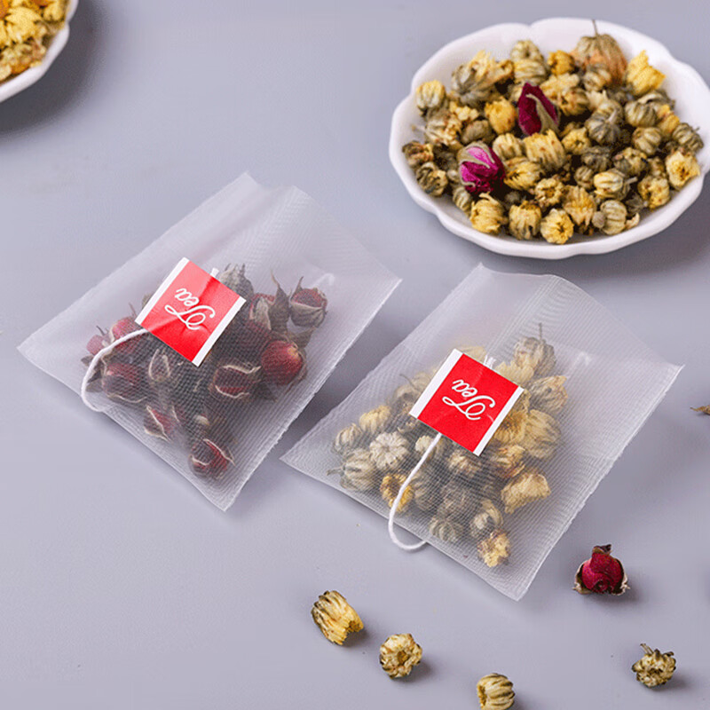 Jiamo tea bags, 100 pieces, disposable folded tea bags, nylon tea sub-bags, soup and medicine filter bags