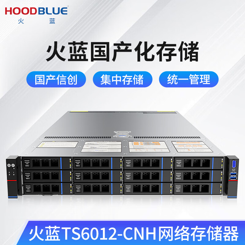 Hoodblue TS6012-CNH domestic Xinchuang Haiguang NAS network storage 12-bay private cloud storage disk array enterprise storage server TS6012-CNH-96TB