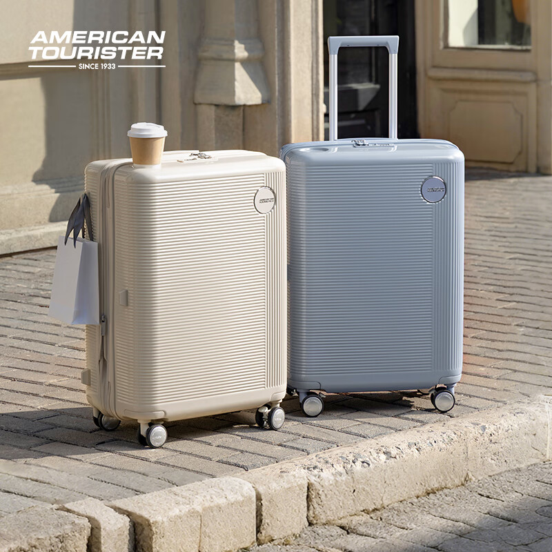 Beautiful travel suitcase, large capacity, lightweight, small lazy suitcase for business trips, Valentine's Day trolley case, USB charging port, UA4, blue and purple, upgraded version, 24 inches