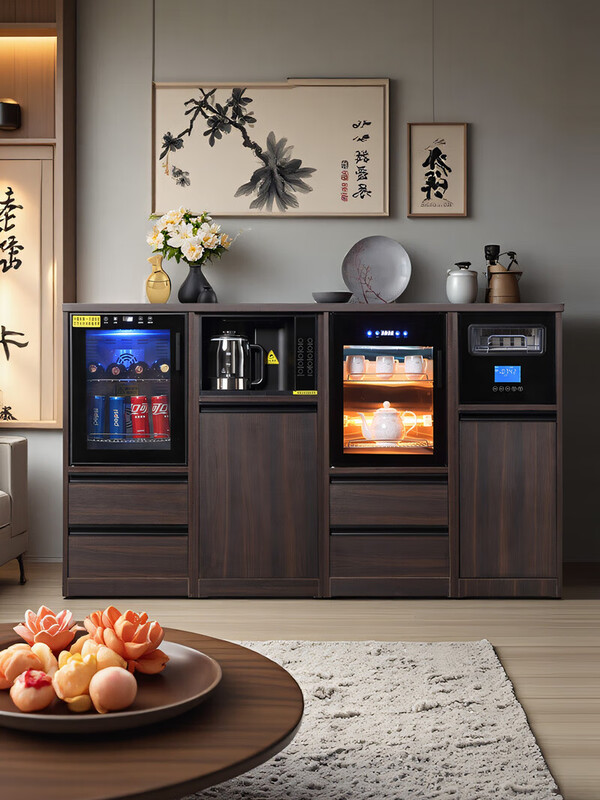 Xiaomi Sunshine Business Office Multifunctional Combination Tea Bar Machine with Ice Making and Disinfection Integrated Refrigerator Refrigerator Storage Tea Cabinet H04-Four Door Combination-(Tea Bar Machine+Ice Maker+Disinfection Cabinet+Freezer)-Smoke Ice Warm