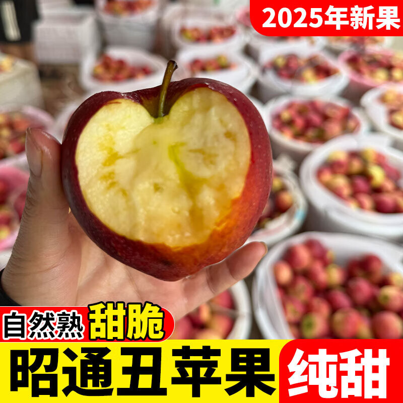 2025 Authentic Yunnan Zhaotong Rock Candy Heart-Chou Apple Fresh Fruit Apple Seasonal Crisp Sweet Fruit Origin Straight Hair 9 Jin Packed Large Fruit (80-90mm)