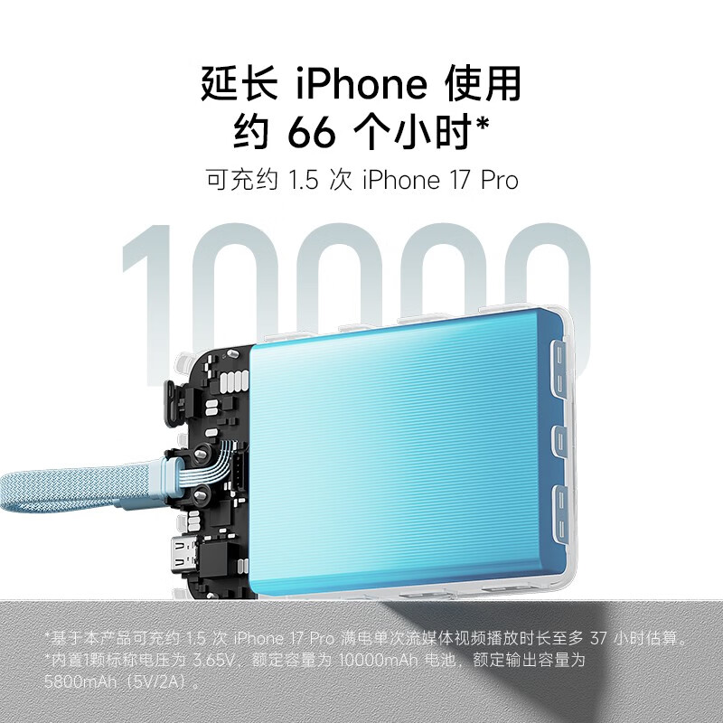 CUKTECH 3C certified, can be used on airplanes, magnetic power bank comes with cable, compatible with MagSafe wireless 10000 mAh 22.5W fast charging, suitable for Apple Xiaomi CP12