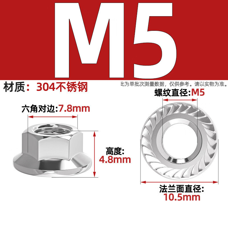 Tianzhuo Hardware 304/316/201 stainless steel hexagonal flange nut nut with toothed pad anti-loosening anti-slip screw cap M3-16 304-M5-20 only