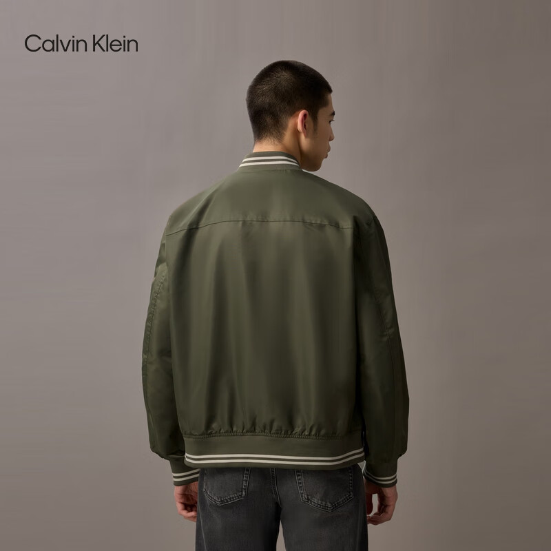 Calvin KleinJeans spring and autumn men's retro trendy American college style ck suede letter baseball uniform single jacket