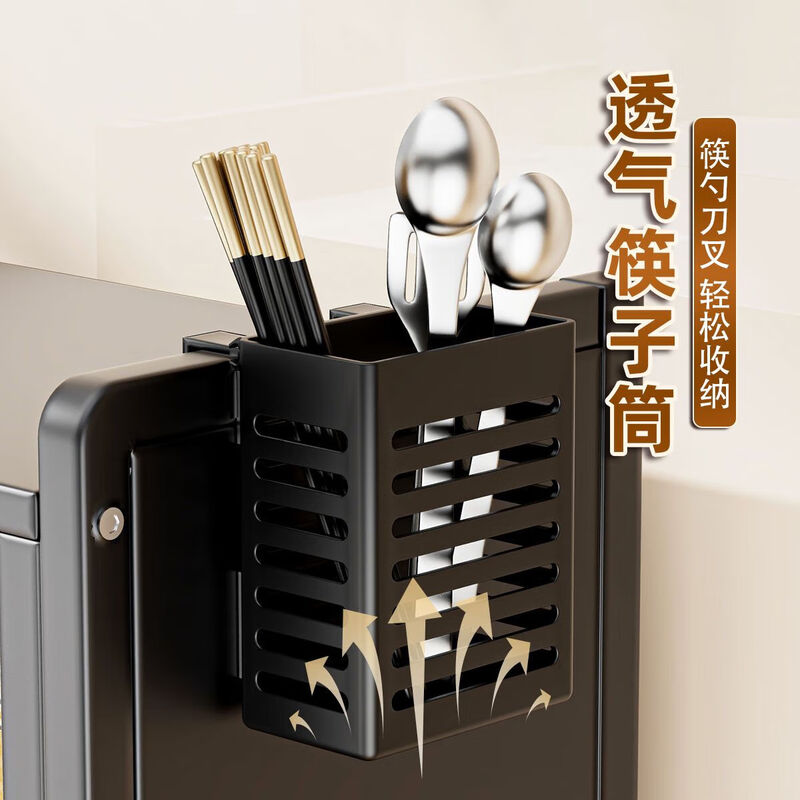 Kitchen cupboard bowl rack drain rack tableware countertop large capacity household multi-functional small storage dish storage rack cupboard three layers black + full set of accessories