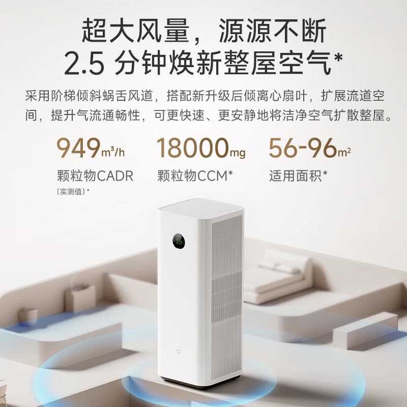 Mijia new product in October Xiaomi air purifier 6 dual-core formaldehyde removal household formaldehyde removal sterilization deodorization allergen certification JD.com self-operated