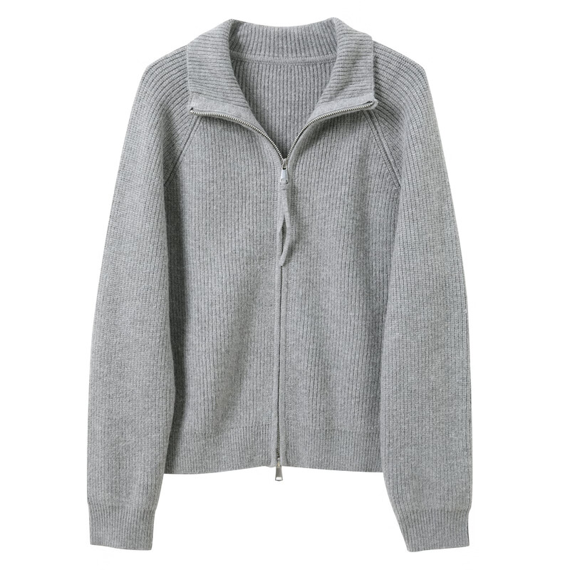 Three-color large size women's clothing 2025 winter new style lapel knitted cardigan sweater loose jacket double zipper fat MM