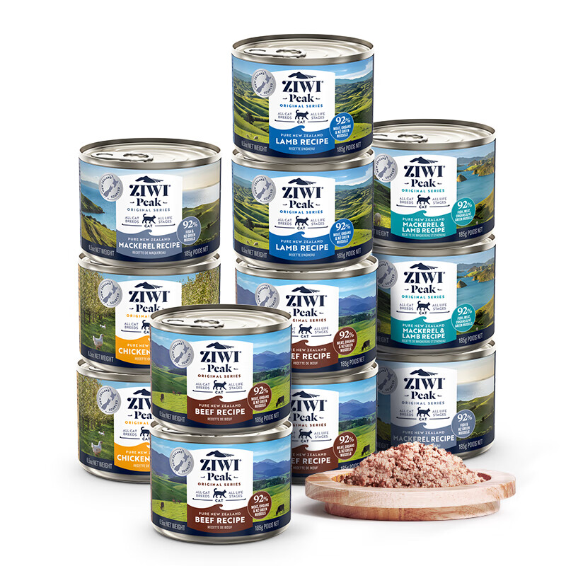 Ziyi Peak (ZIWI) canned cat staple food 185g*12 cans mixed flavor staple food wet food for adult cats and kittens, universal imported from New Zealand