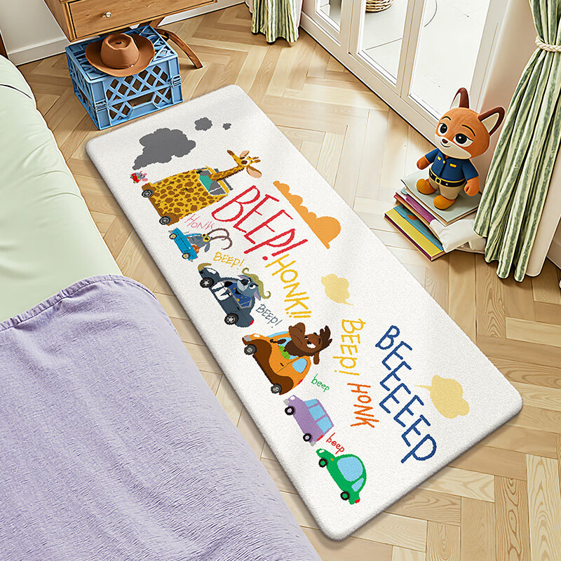 Dajiang Crazy Zootopia co-branded genuine carpet bedroom bedside blanket cloakroom plush carpet in front of bed 60x160cm