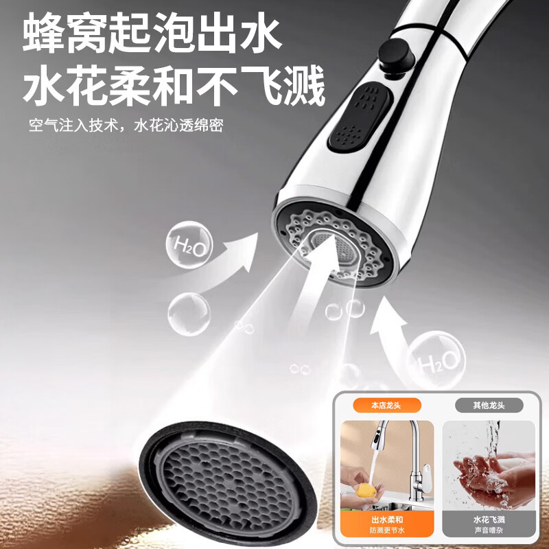 Del 28-year-old brand kitchen faucet hot and cold dual-use vegetable sink sink multi-functional pull-out vegetable basin faucet