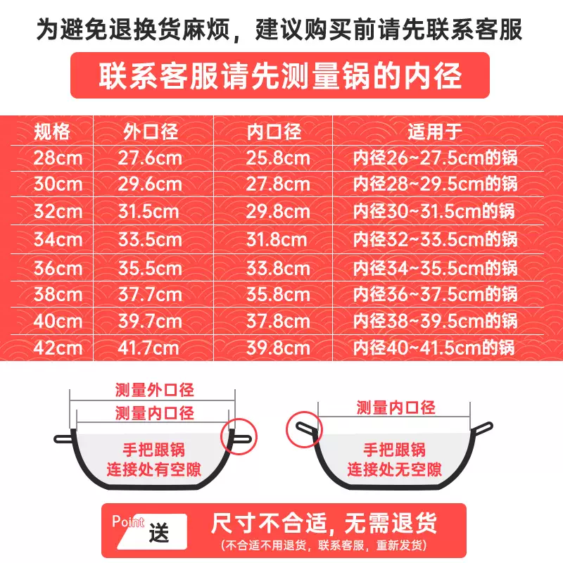 Yusenyi stainless steel food grade household universal lid glass 32cm wok pot lid round lid universal 36CM visible pot lid (gold steel handle) food grade contact