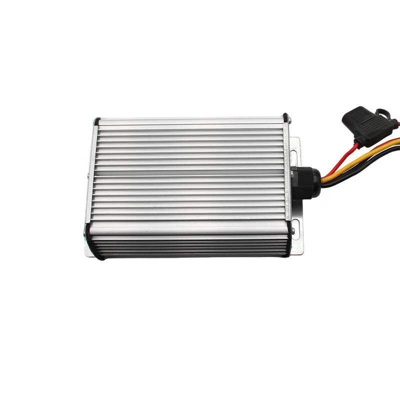 Electric Vehicle DC Converter Electric Tricycle DC High Power Voltage Converter 48V60V72V to 12V Aluminum Shell (Flat Mouth Three Plug) 20A