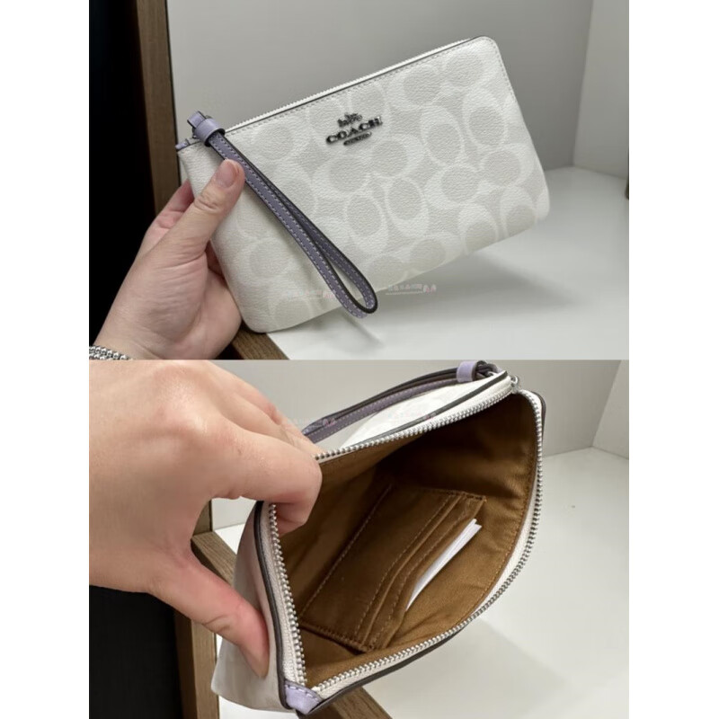 COACH Clutch Large Wrist Coin Handbag Mahjong Bag Wallet Women's Mobile Phone Card Holder Chain Carriage Black Brown New CZ277 IMXAQ