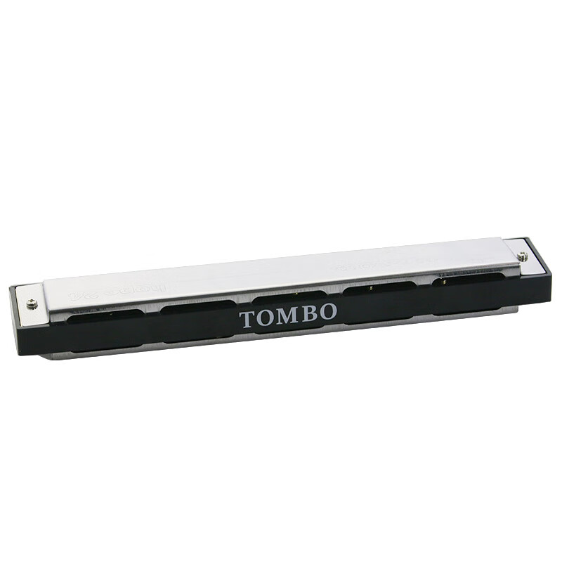 TOMBO Japan imported gongs 6624 intermediate and advanced performance 24-hole polyphonic harmonica for entry-level beginners, adults and children, 24-hole silver C key (engraved-digital tone version)