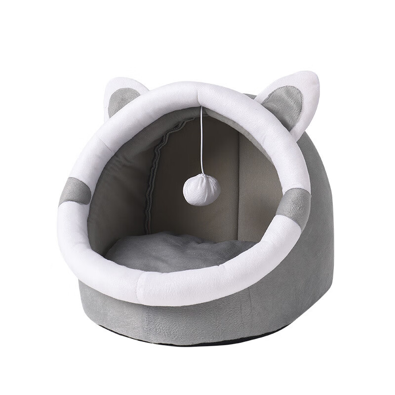 Jingdong Express Cat Nest Closed Pet Nest Cat Ear Dog House Cat House Warm Semi-Enclosed Small Apartment L 45*43*41