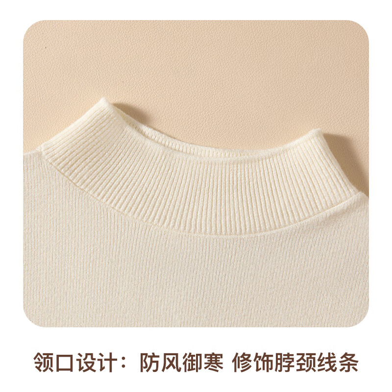 Odyfen wool knitted bottoming shirt for women with half-turtleneck sweater, slim long-sleeved, mid-collar, wearable top, autumn and winter black