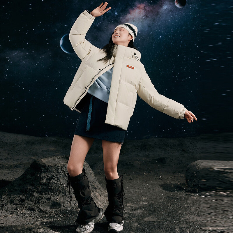 Yaya Sun Yingsha's same style Time and Space Daoyu 2.0 series winter fashion hooded short warm down jacket