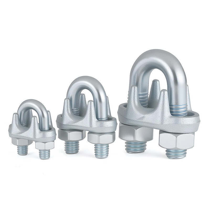JINGGONG national standard galvanized steel wire rope chuck buckle chuck chuck lock U-shaped chuck fixed joint wire rope chuck 10mm (suitable for 10mm steel wire rope) 5 pcs