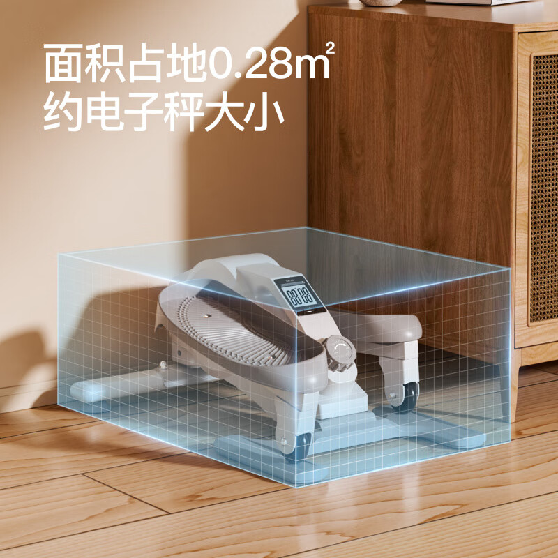 YOU MEI Mini Elliptical Machine Home Fitness Small Multi-Function Silent Walking Machine Space Walking Treadmill C3 Moonlight White Tension Rope Model丨Super Silent丨16-level Magnetic Control Resistance Adjustment丨Fat Burning Tutorial