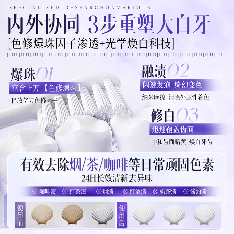 Beishi Whitening Stain Remover Toothpaste Removes Smoke Stains, Removes Yellow Bad Breath, Brightens Whitening Removes Tartar and Protects Gum Toothpaste Gold List No. 1 100g