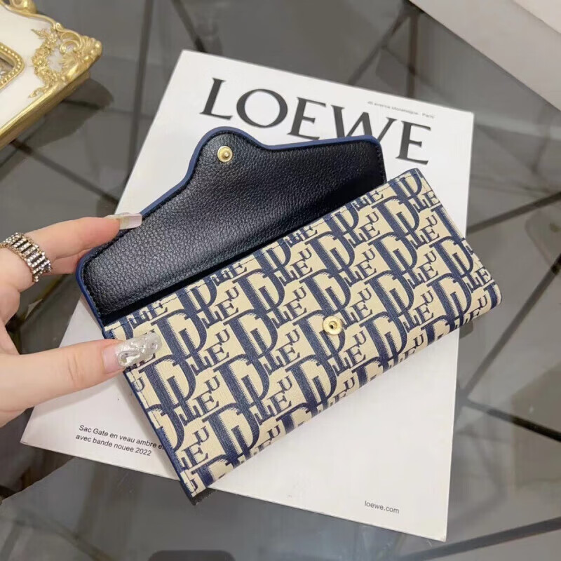 Kangaroo fashion letter print long women's folding wallet large capacity multi-card slot wallet women's folding wallet