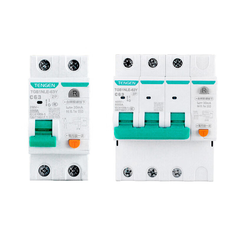 TENGEN Tianzheng DZ47LE-63Y 1P+N C63A leakage protector switch small leakage circuit breaker TGB1NLE-63Y 4p x 50A