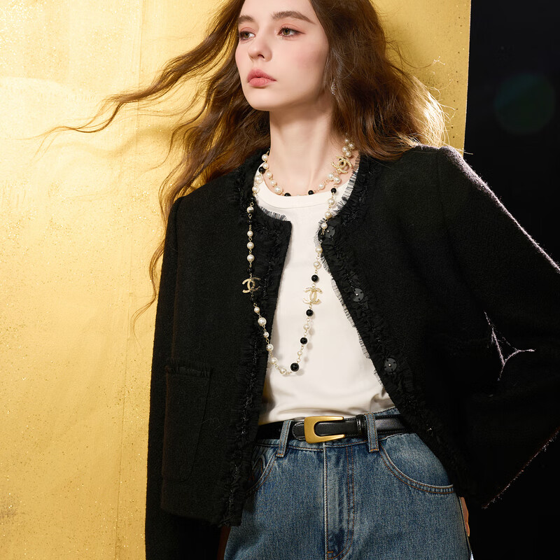 Sancai Sheep Wool 2025 Winter New Style Fragrant Wool Coat Short Single Face Wool Jacket M