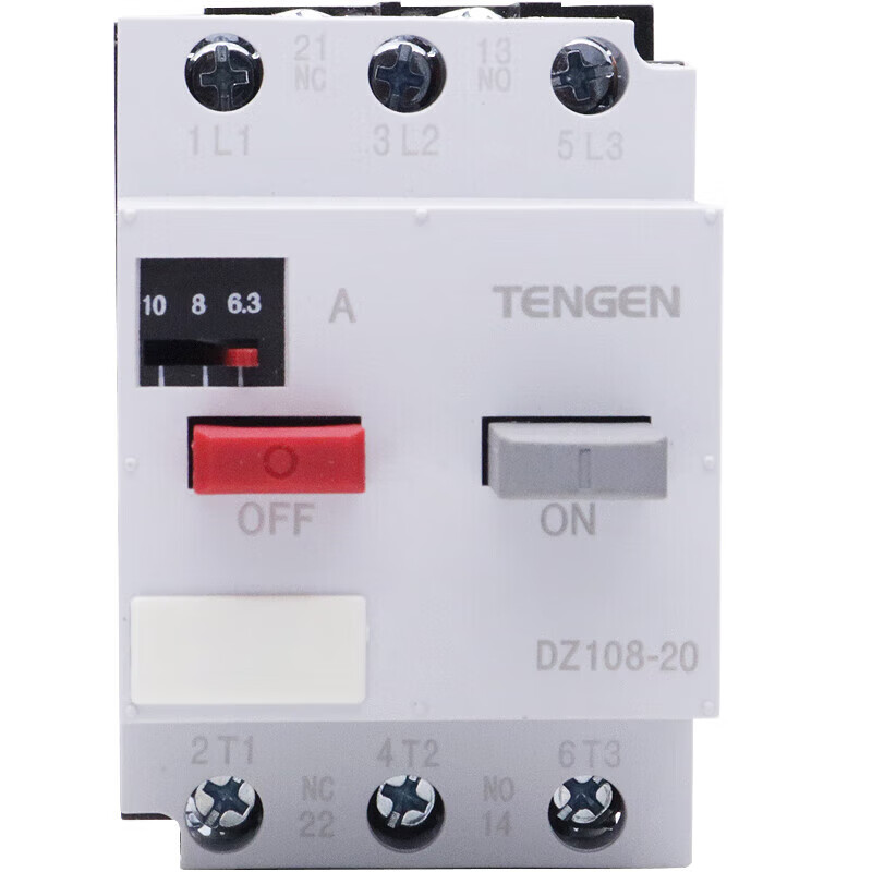 TENGEN Tianzheng Electric DZ108-20 three-phase motor motor protection circuit breaker 3VE1 air switch 4A DZ108-200.4 0.25-0.4