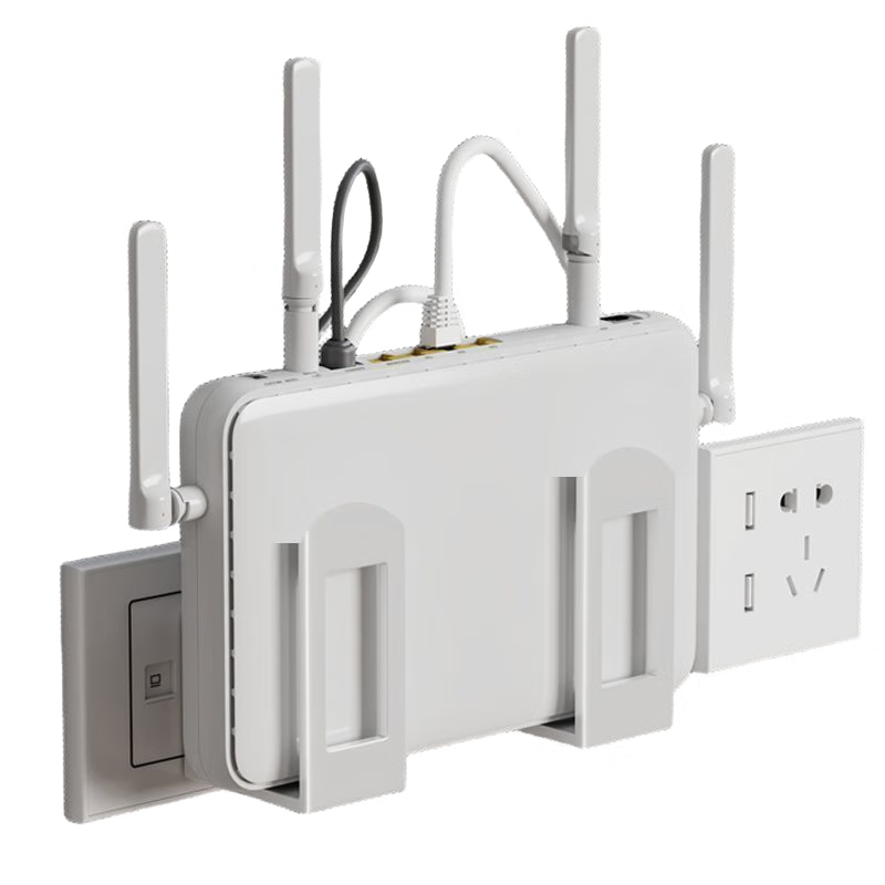 Router placement rack holder wall bracket punch set-top box light cat storage box wifi rack router rack - milk white - 2 pieces - 1 pair no specifications