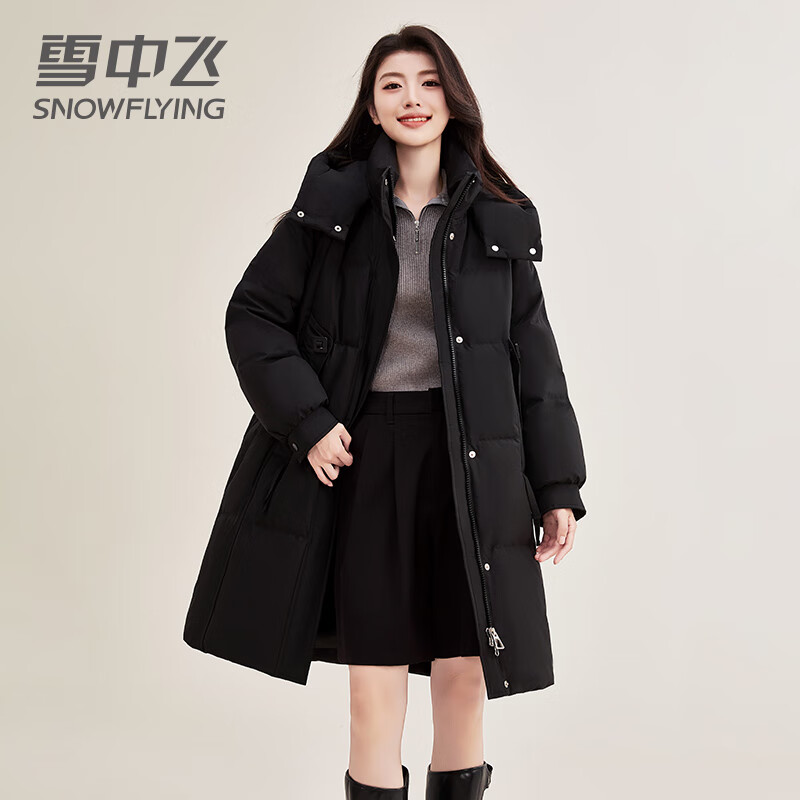 SNOWFLYING temperament mid-length down jacket for women 2025 winter new thickened sweet fashionable style warm loose jacket