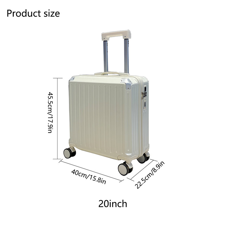 New boarding luggage, lightweight password box, small 20-inch mini travel suitcase, men's and women's boarding trolley case, classic black 20 inches