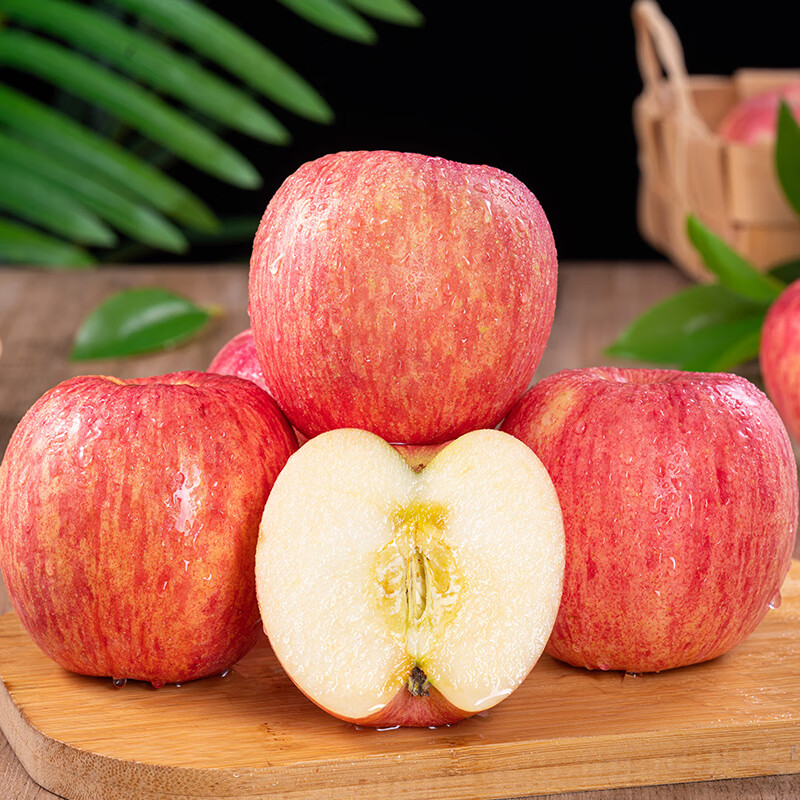 Jingdida Apple Yantai Apple Red Fuji Apple Fresh Fruit New Year Gift 8.5 Jin Single Fruit 80mm+ Straight from the Source