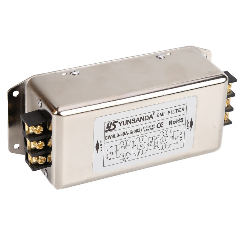 Zhongchi anti-interference three-level CW4L3 four-level CW4L4 five-level CW4L5 single-phase AC power filter 220V free shipping CW4L3-3A-S (003) three-level filtering three times