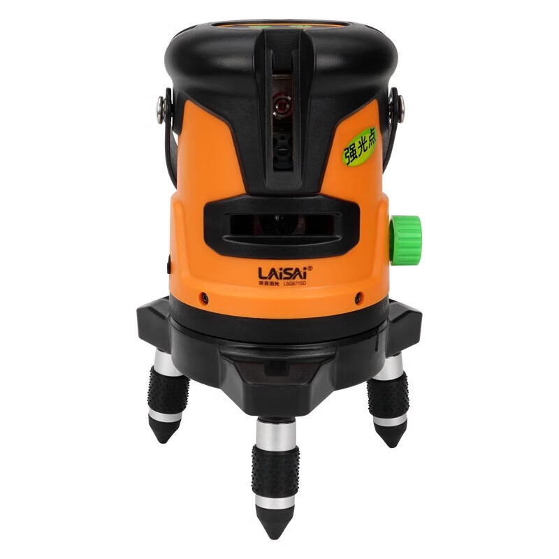 Laisai laser level green light 2-line LSG671SD indoor and outdoor with enhancement point high-precision strong light thin line infrared 2-line green light 671 dual power standard comes with charging head