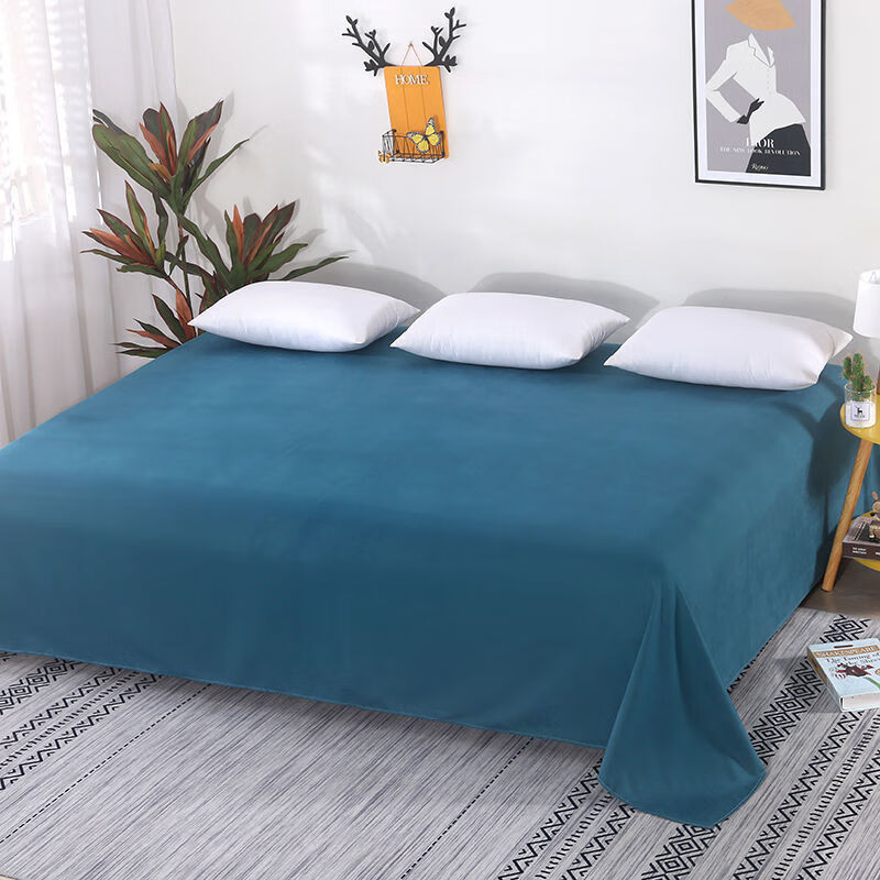 RSRDDY solid color large bed sheets, tatami sheets, Kang sheets, four-season sheets, larger and wider sheets, rural soil Kang sheets, 3/4 meters, malachite green, 1.6 meters x 2.4 meters