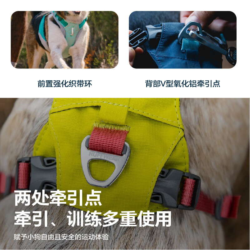 Lovewell Hi-Light Dog Harness Dog Harness Small and Medium-sized Dog Schnauzer Harness-type Dog Leash Sage Green/Misty Green XS Suitable for chest circumference 43-56cm